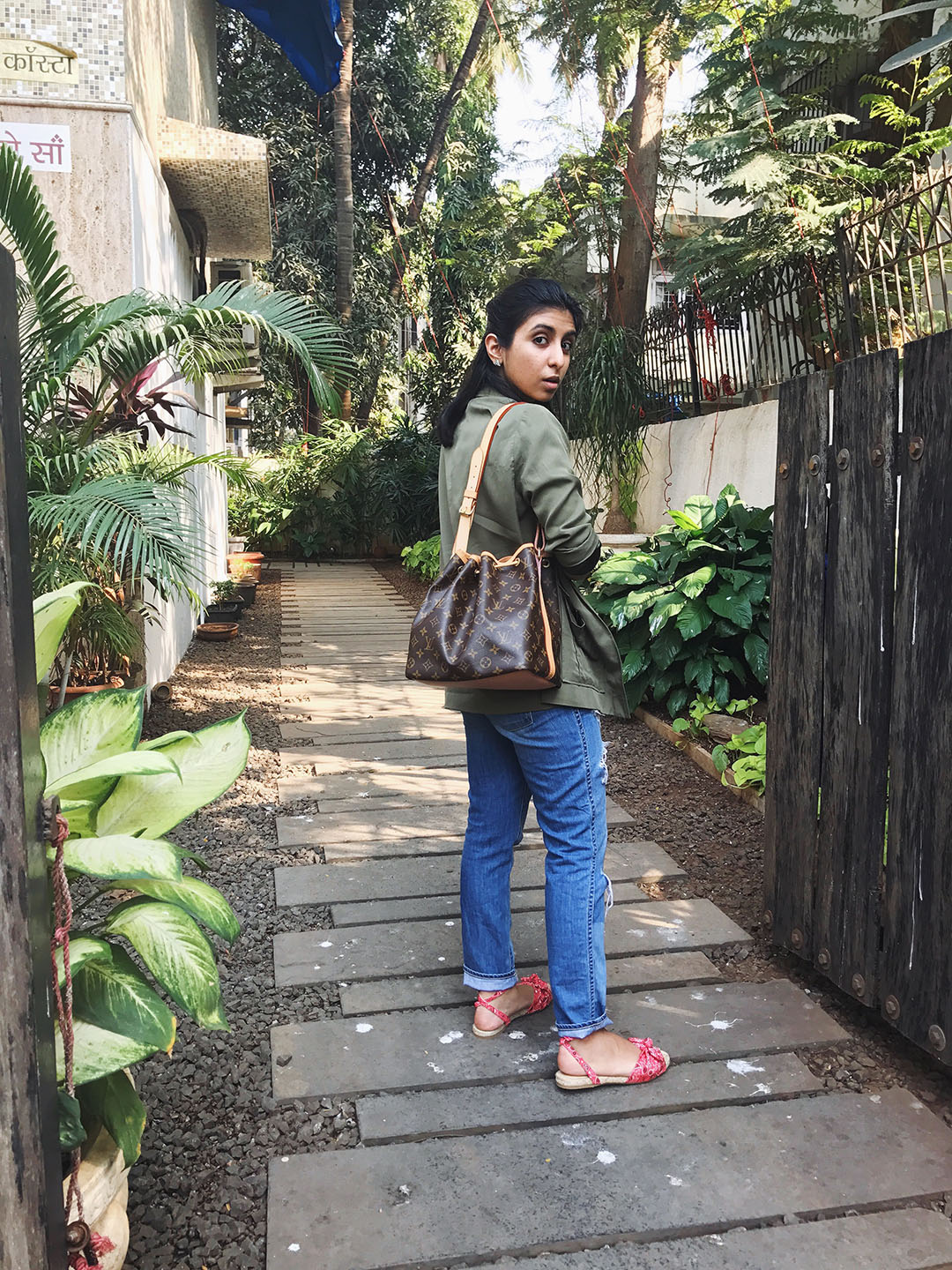 Fashion blogger Shloka Narang of The Silk Sneaker showcases her favourite Mumbai Street style looks including Paige jeans and a Louis Vuitton bag