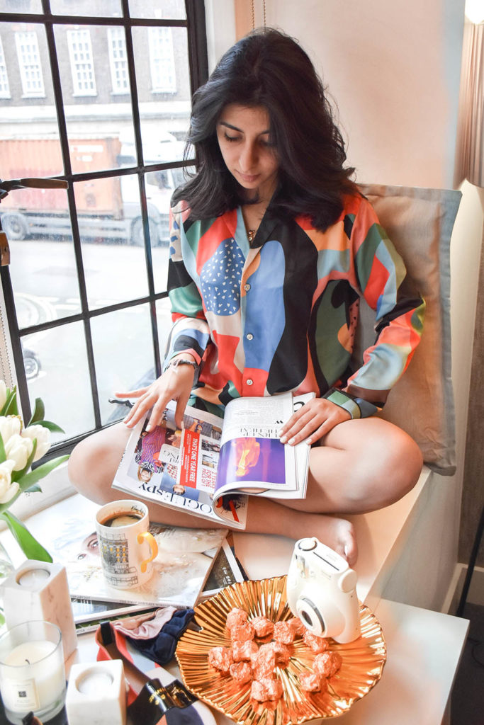 Fashion blogger Shloka Narang of The Silk Sneaker showcases how to have the perfect night in featuring Shivan and Narresh pyjamas