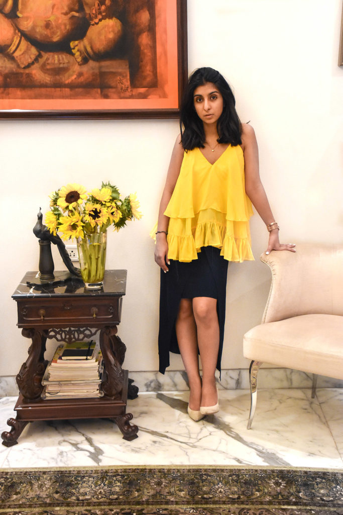 Fashion blogger Shloka Narang of The Silk Sneaker styles Rahul Mishra Spring Summer 2017 collection