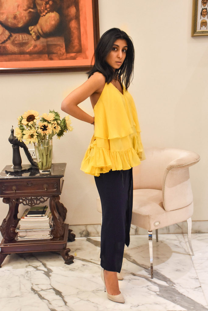 Fashion blogger Shloka Narang of The Silk Sneaker styles Rahul Mishra Spring Summer 2017 collection