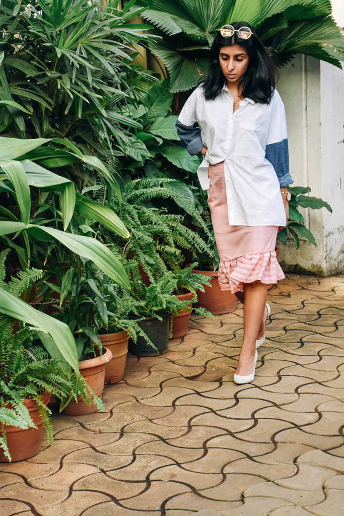 Fashion blogger Shloka Narang of The Silk Sneaker styles Rahul Mishra Spring Summer 2017 collection