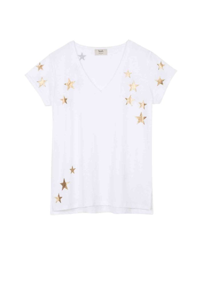 Fashion Blogger Shloka Narang showcases micro trend star pattern featuring Hush tee Shirt