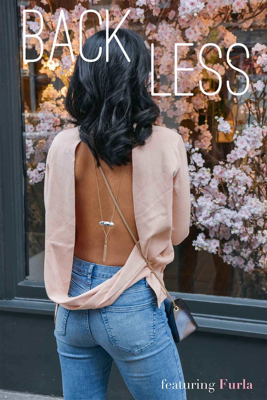 Fashion Blogger Shloka Narang of The Silk Sneaker showcases how to style and wear backless sweaters featuring this Furla bag