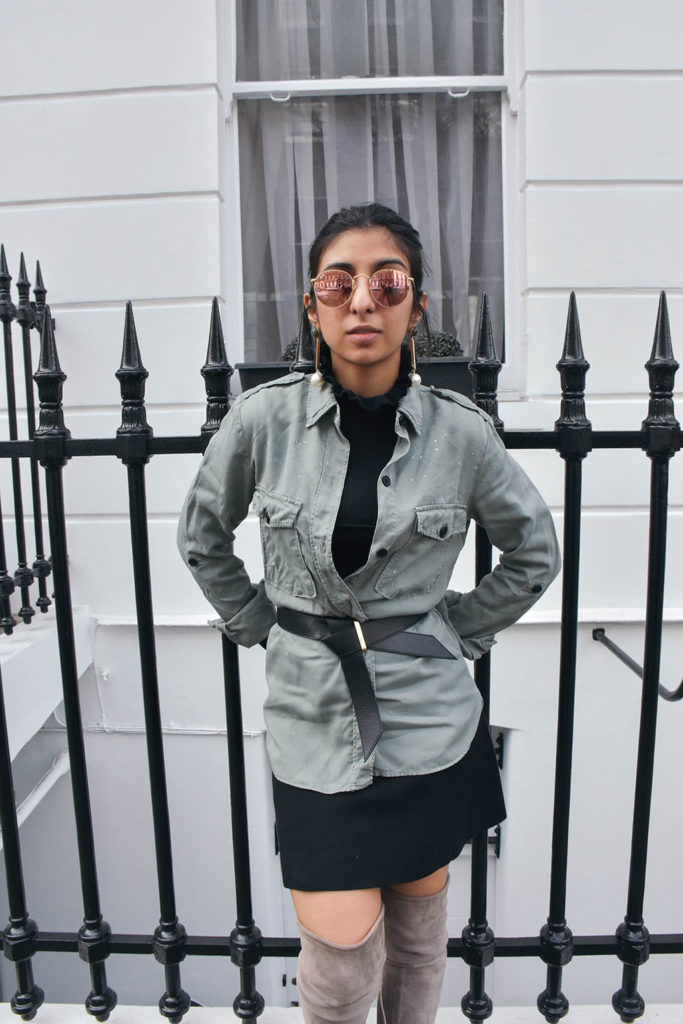 Fashion blogger Shloka Narang of The Silk Sneaker showcases an easy style tip to make a spring dress feel new again with & Other Stories Dress and Zara jacket