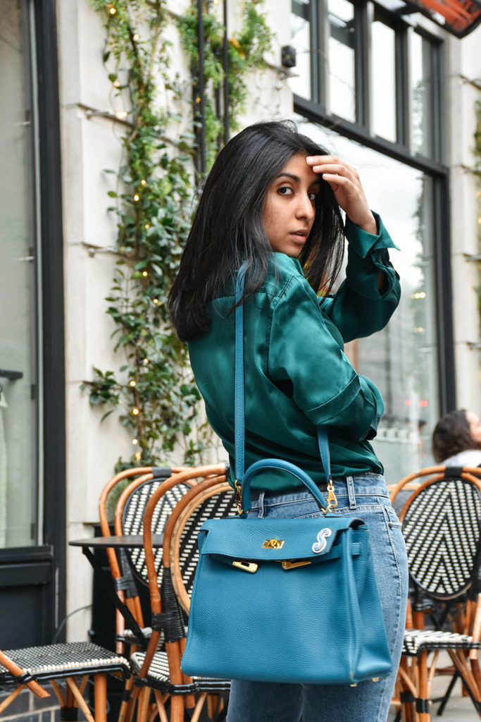 Fashion Blogger Shloka Narang of The Silk Sneaker showcases her embroidered star jeans from Paige in a spring outfit