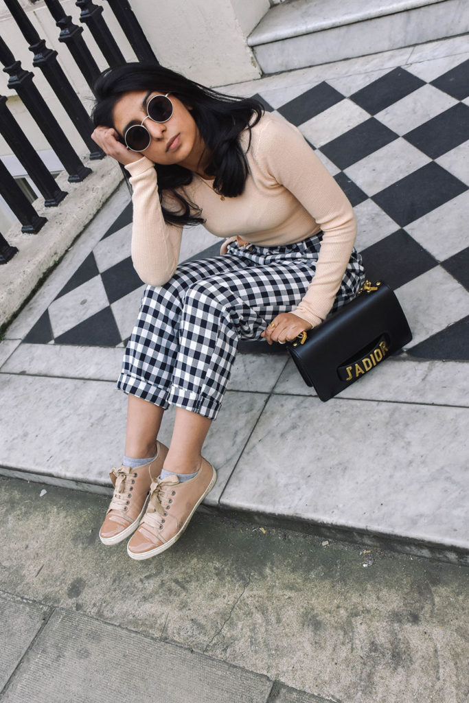 Fashion blogger Shloka Narang of The Silk Sneaker showcases how to wear gingham this season in her three part series on how to style gingham