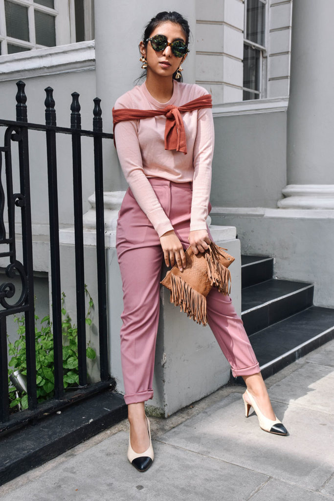 Indian fashion blogger Shloka Narang showcases how to wear pink this spring 2017 the street style way featuring Uniqlo and Topshpo