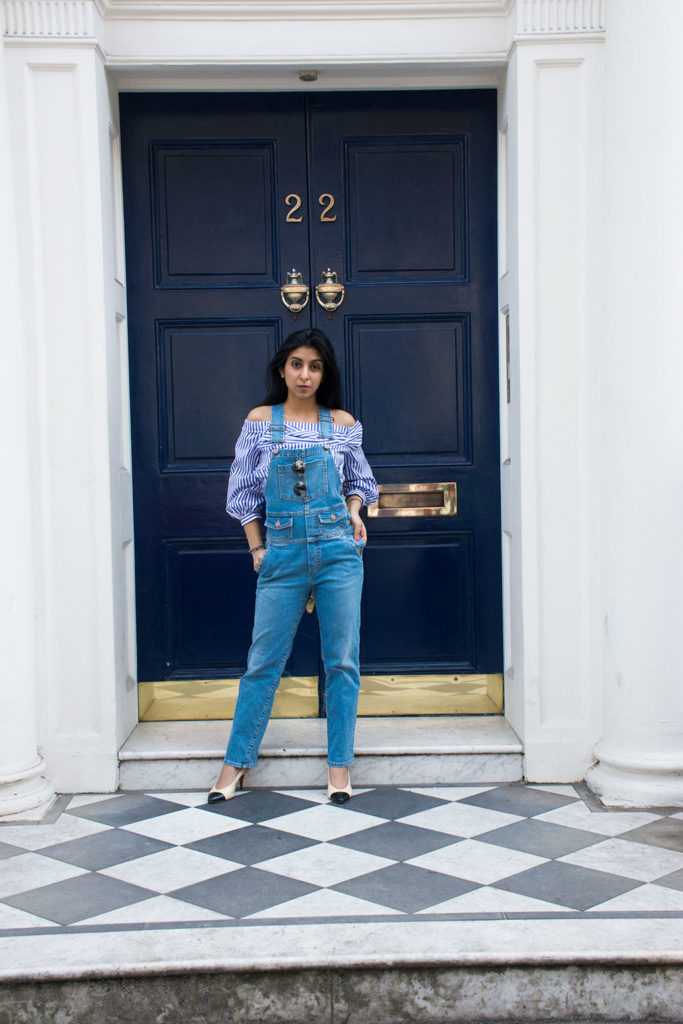 Fashion blogger Shloka Narang of The Silk Sneaker showcases her favourite denim overalls