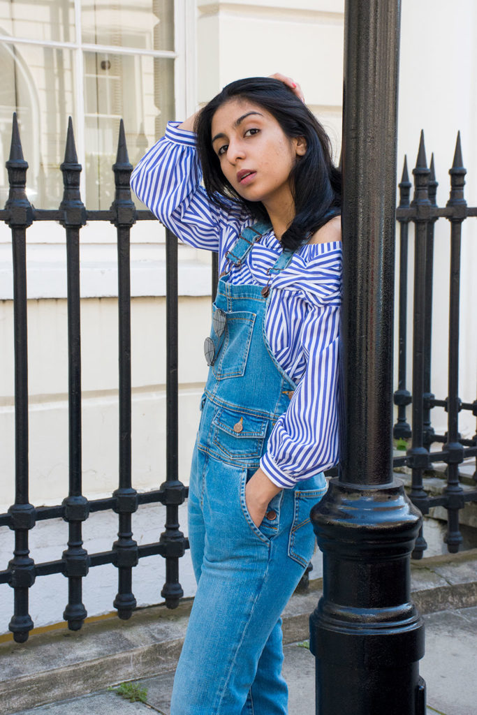 Fashion blogger Shloka Narang of The Silk Sneaker showcases her favourite denim overalls