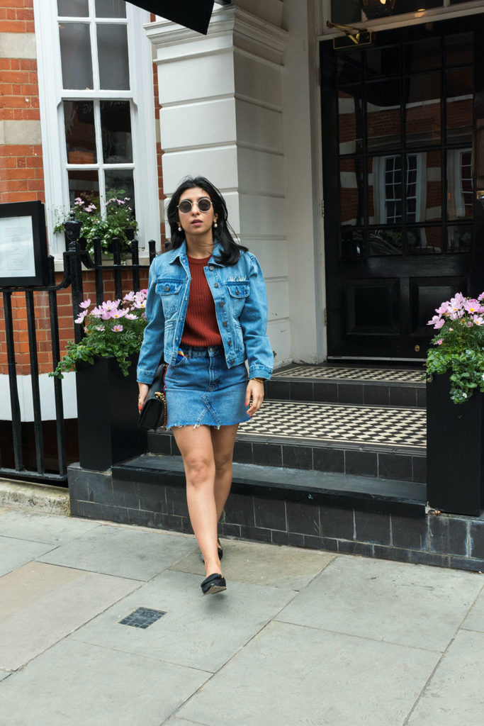Fashion Blogger Shloka Narang shows how to elevate double denim with embroidered denim