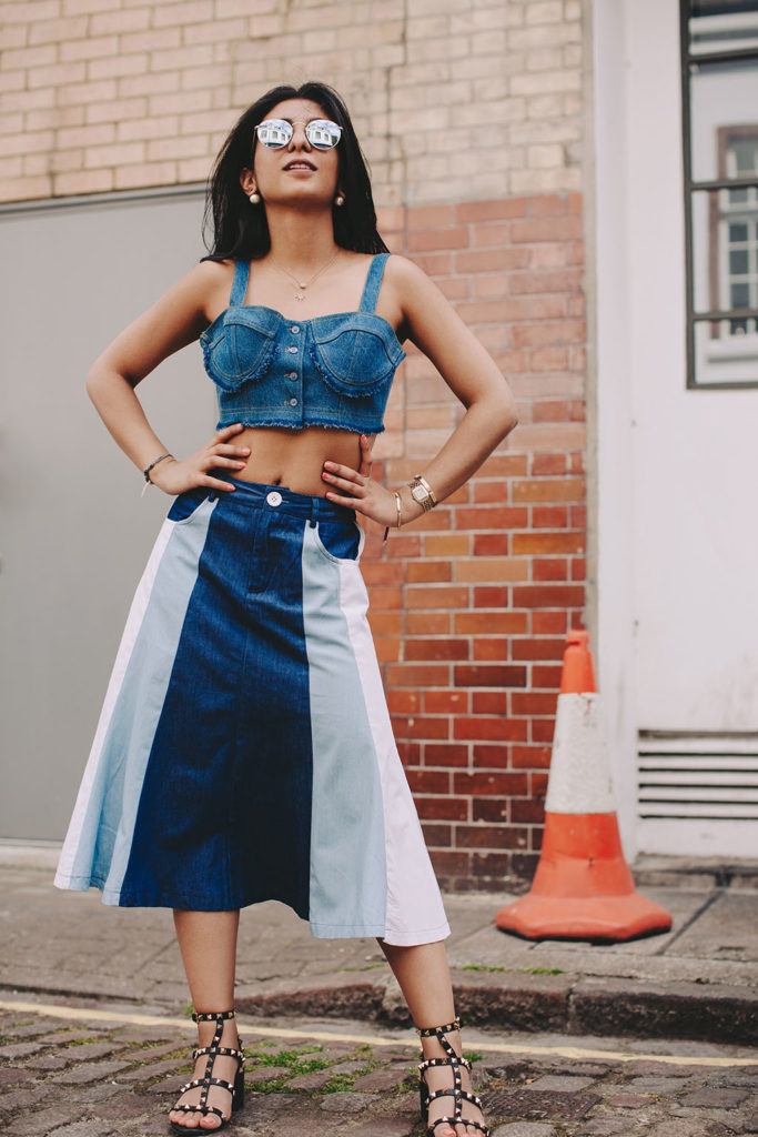 Fashion blogger Shloka narang showcases how to wear double denim on The Silk Sneaker