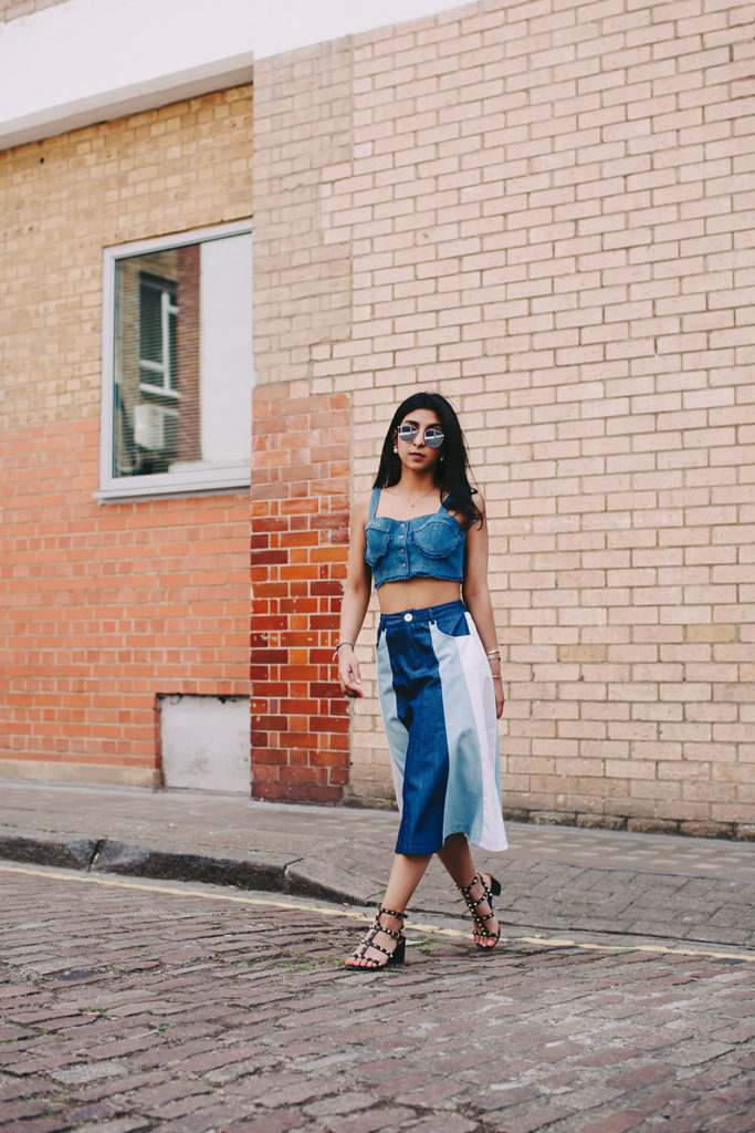 Fashion blogger Shloka narang showcases how to wear double denim on The Silk Sneaker