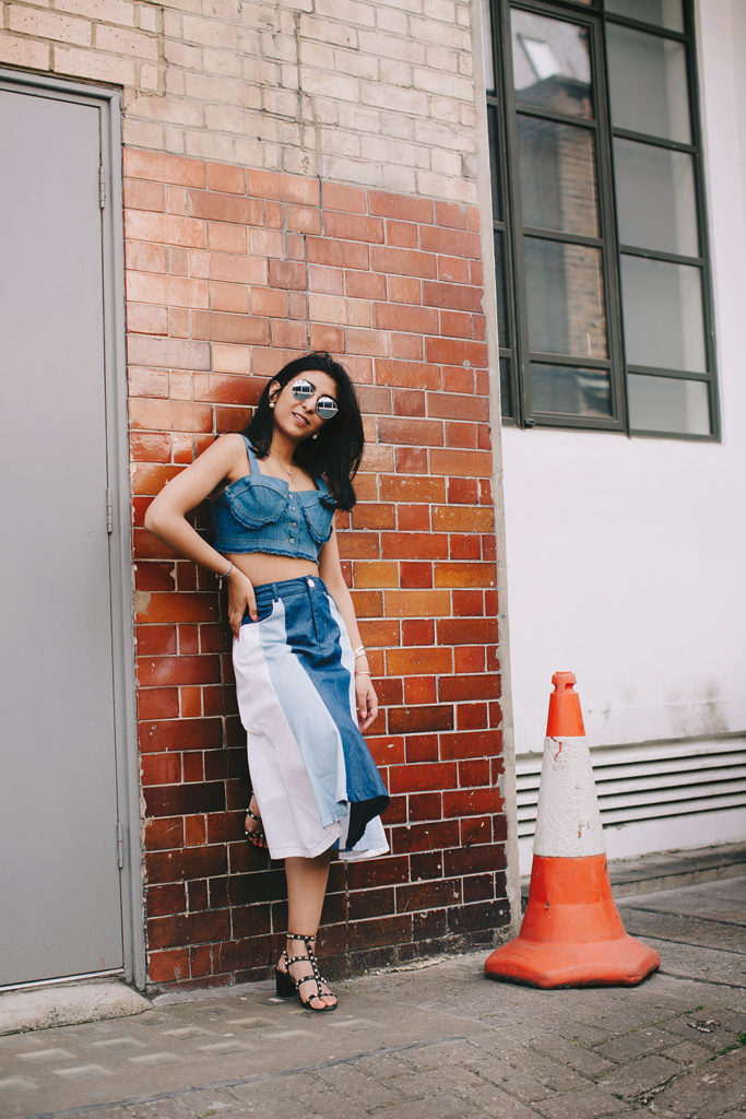 Fashion blogger Shloka narang showcases how to wear double denim on The Silk Sneaker