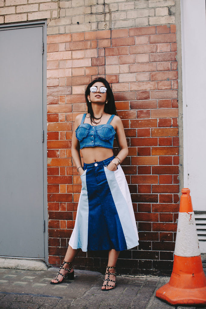 Fashion blogger Shloka narang showcases how to wear double denim on The Silk Sneaker
