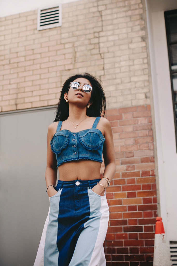 Fashion blogger Shloka narang showcases how to wear double denim on The Silk Sneaker