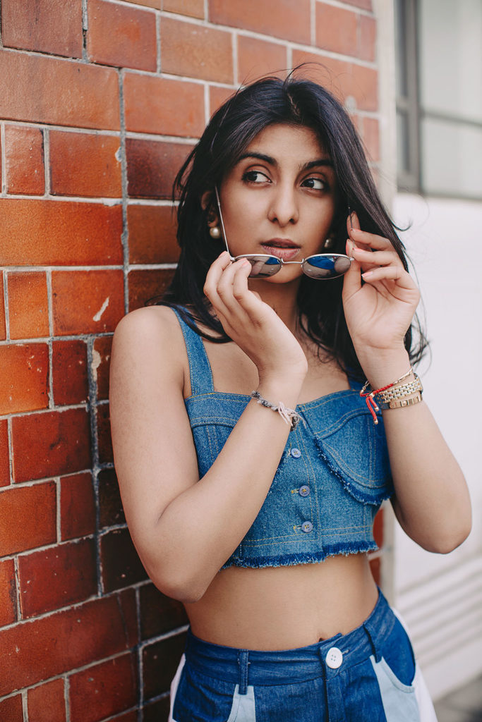 Fashion blogger Shloka narang showcases how to wear double denim on The Silk Sneaker