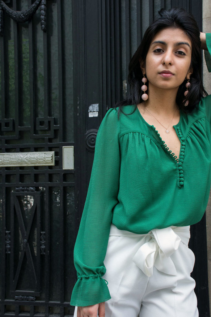Fashion blogger Shloka Narang of The Silk Sneaker showcases the best summer pants for the London heatwave featuring Topshop and Ba&sh