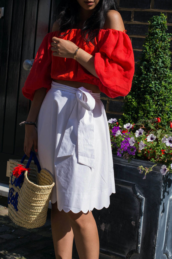 Fashion blogger Shloka Narang of The Silk Sneaker showcases a new summer outfit with a touch of Italy
