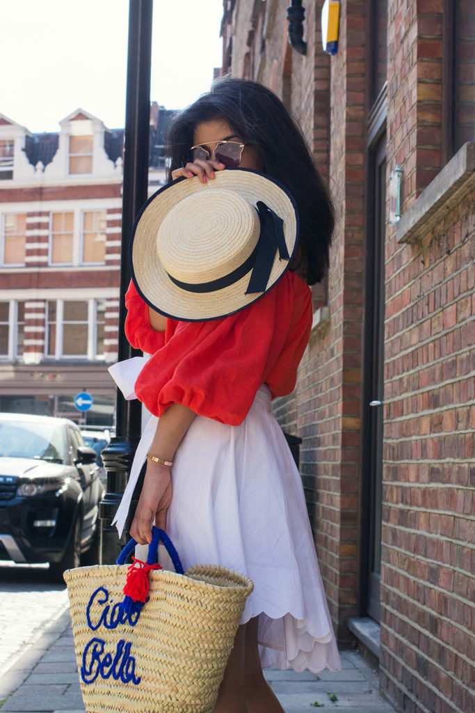 Fashion blogger Shloka Narang of The Silk Sneaker showcases a new summer outfit with a touch of Italy