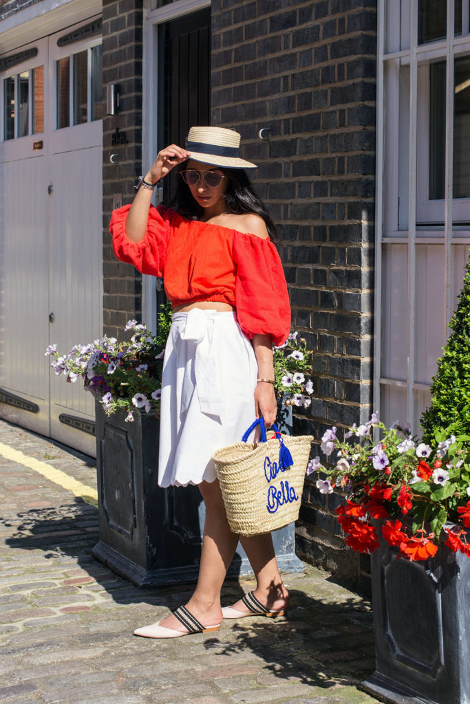 Fashion blogger Shloka Narang of The Silk Sneaker showcases a new summer outfit with a touch of Italy