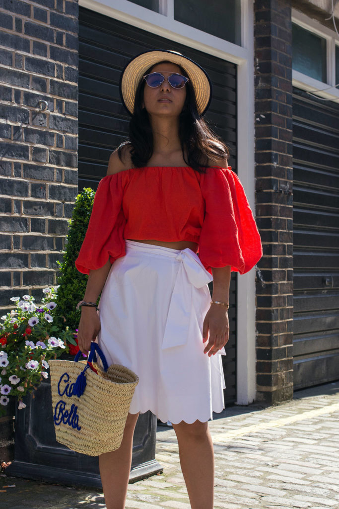 Fashion blogger Shloka Narang of The Silk Sneaker showcases a new summer outfit with a touch of Italy