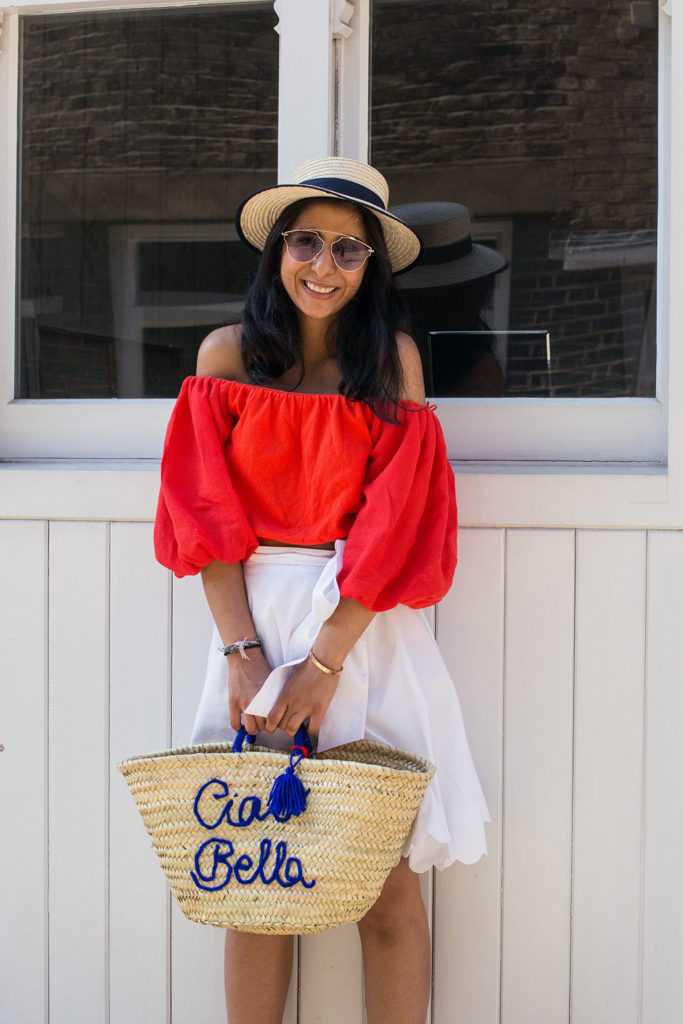 Fashion blogger Shloka Narang of The Silk Sneaker showcases a new summer outfit with a touch of Italy