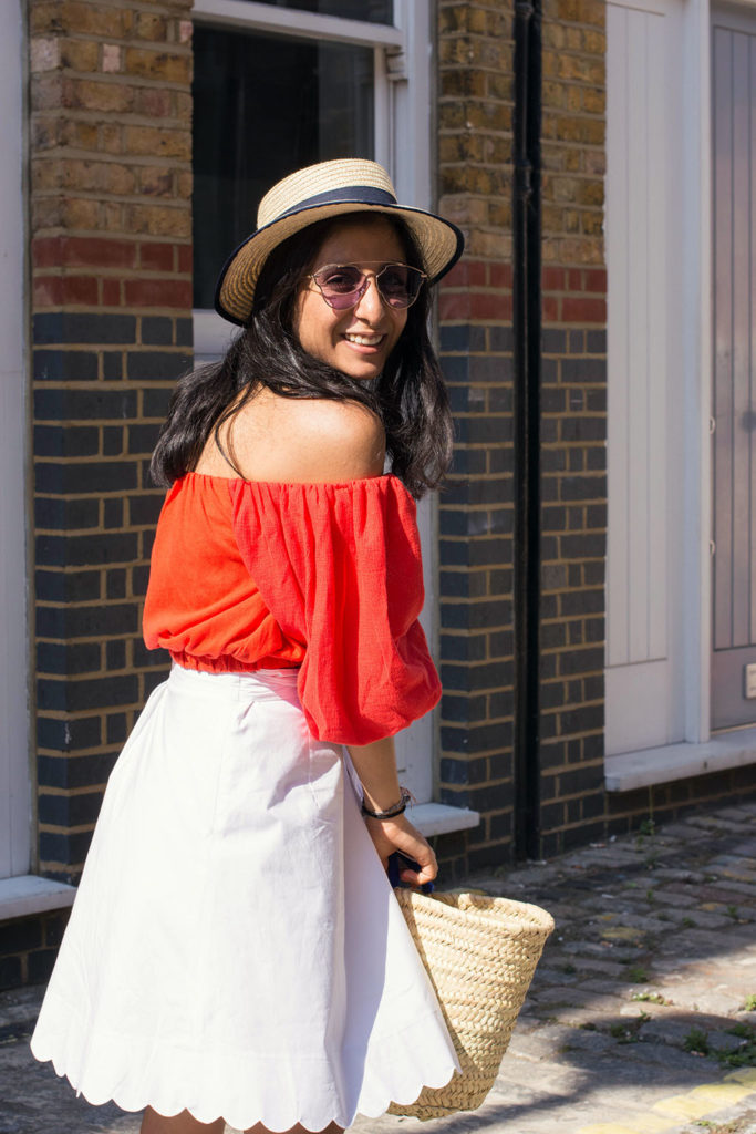 Fashion blogger Shloka Narang of The Silk Sneaker showcases a new summer outfit with a touch of Italy
