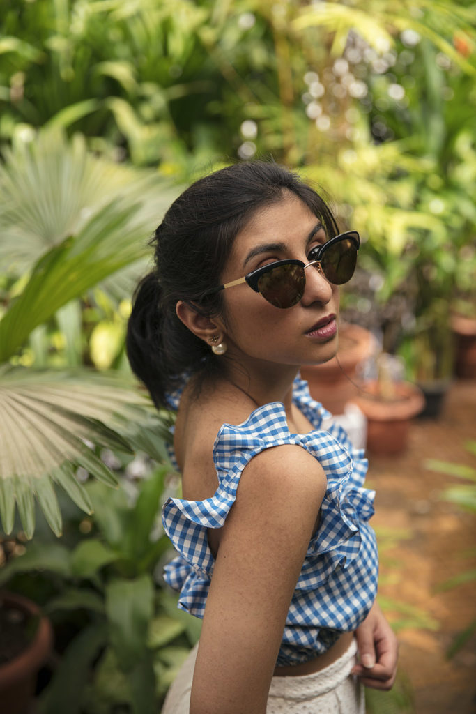 Fashion blogger Shloka Narang of The Silk Sneaker showcases her favourite frame for summer sunglasses from Sunday Somewhere