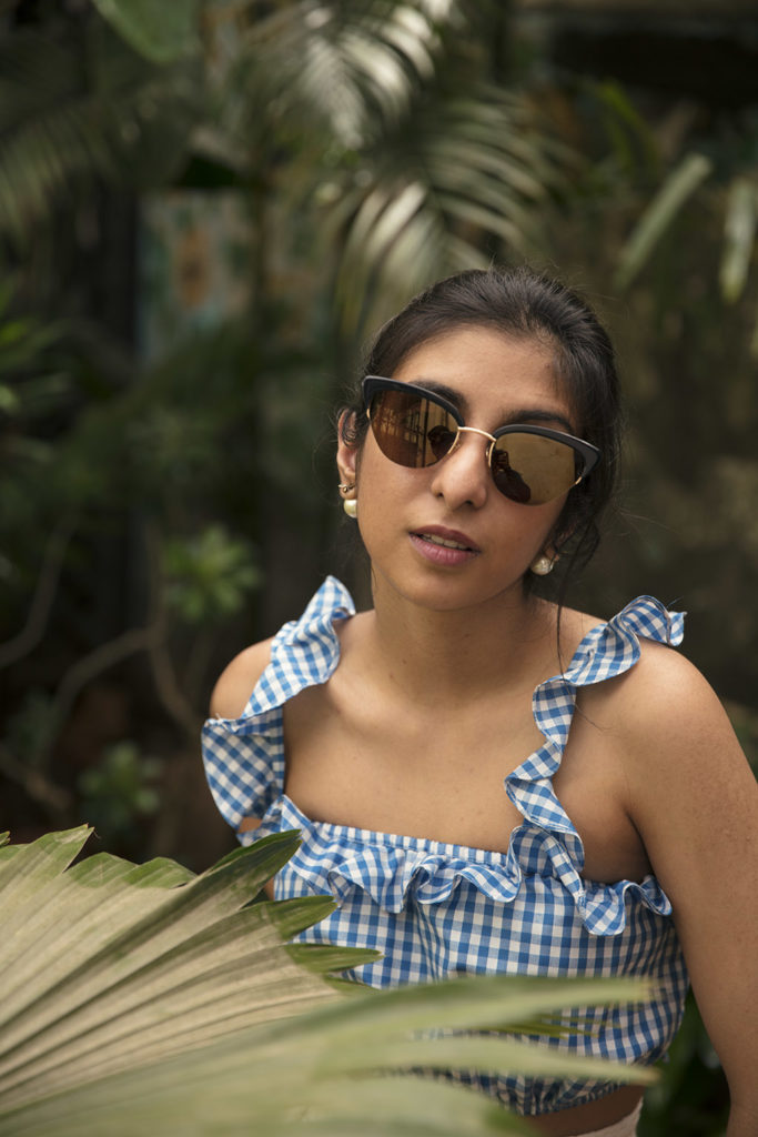 Fashion blogger Shloka Narang of The Silk Sneaker showcases her favourite frame for summer sunglasses from Sunday Somewhere