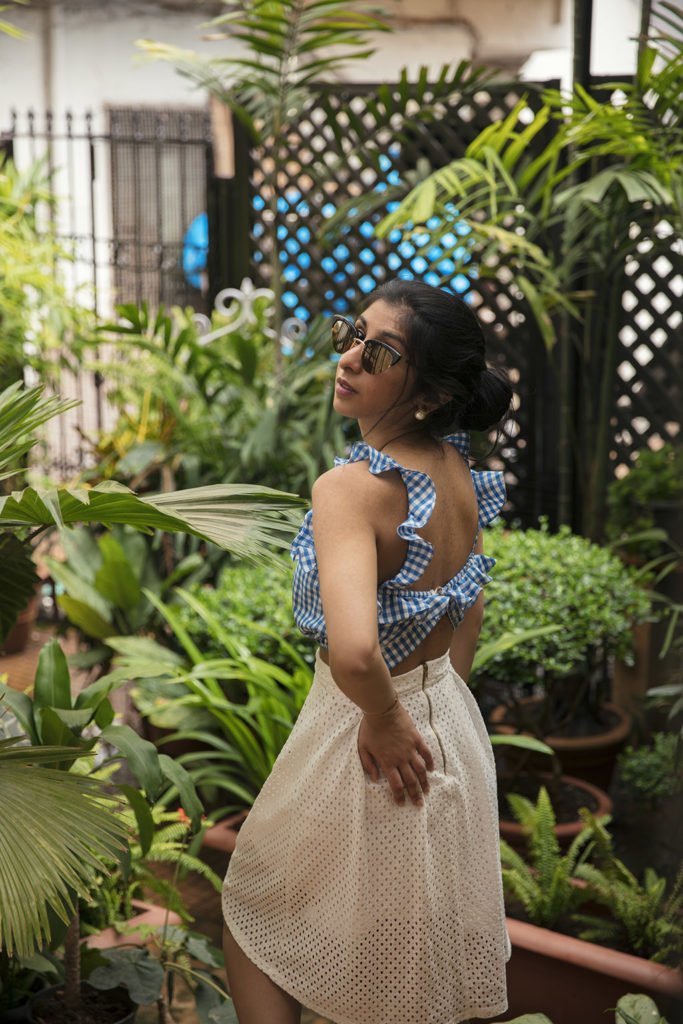 Fashion blogger Shloka Narang of The Silk Sneaker showcases her favourite frame for summer sunglasses from Sunday Somewhere