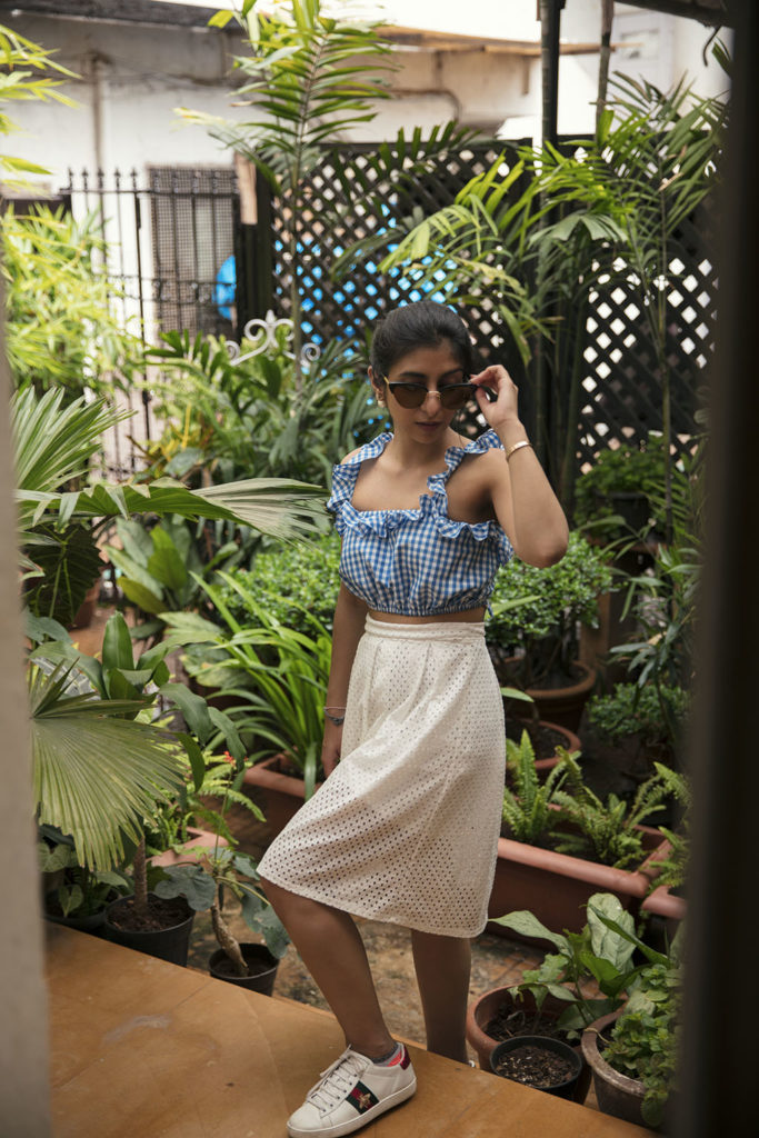 Fashion blogger Shloka Narang of The Silk Sneaker showcases her favourite frame for summer sunglasses from Sunday Somewhere