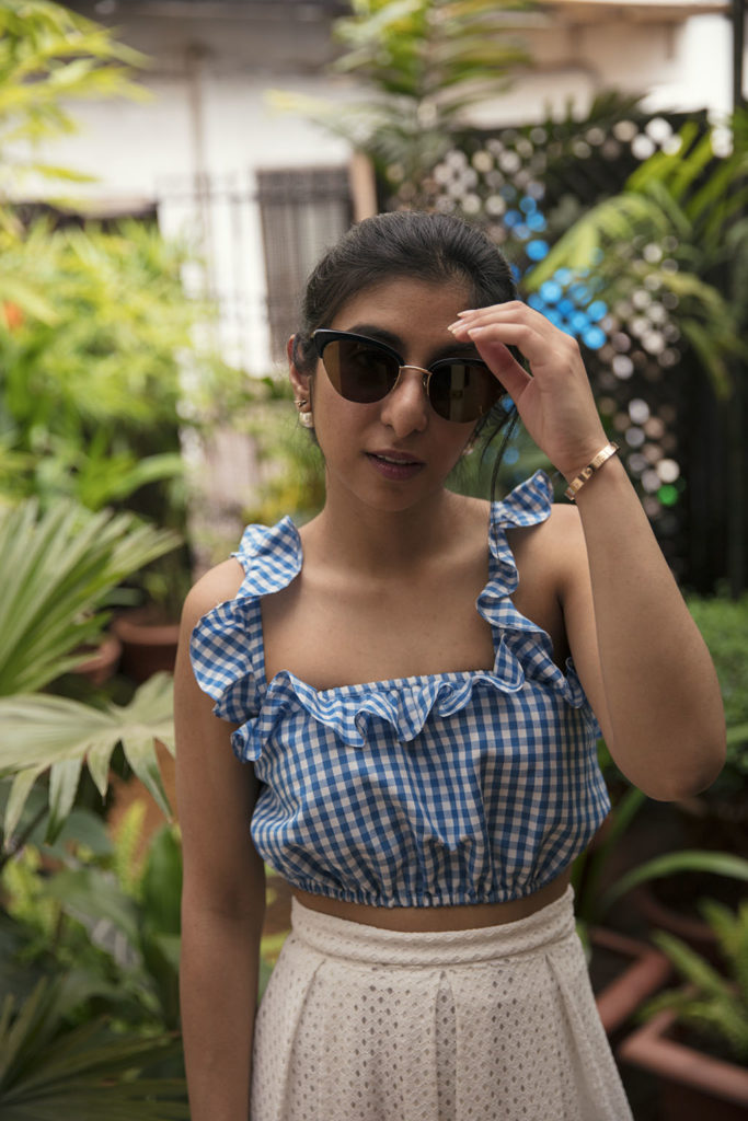 Fashion blogger Shloka Narang of The Silk Sneaker showcases her favourite frame for summer sunglasses from Sunday Somewhere