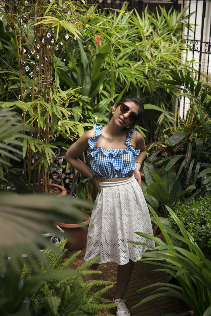 Fashion blogger Shloka Narang of The Silk Sneaker showcases her favourite frame for summer sunglasses from Sunday Somewhere