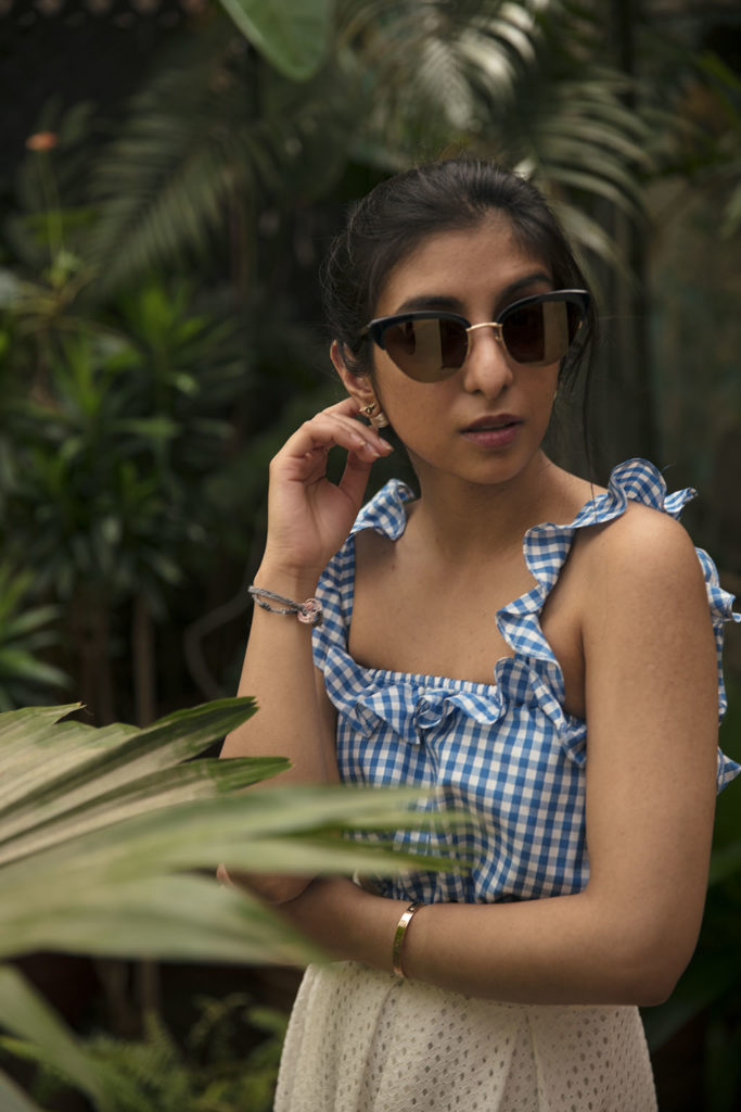 Fashion blogger Shloka Narang of The Silk Sneaker showcases her favourite frame for summer sunglasses from Sunday Somewhere