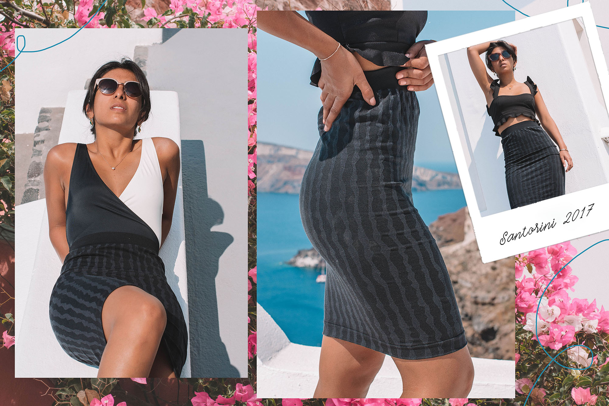 Fashion blogger Shloka Narang of The Silk Sneaker showcases how to look glamorous on your holiday with Wolford in Santorini