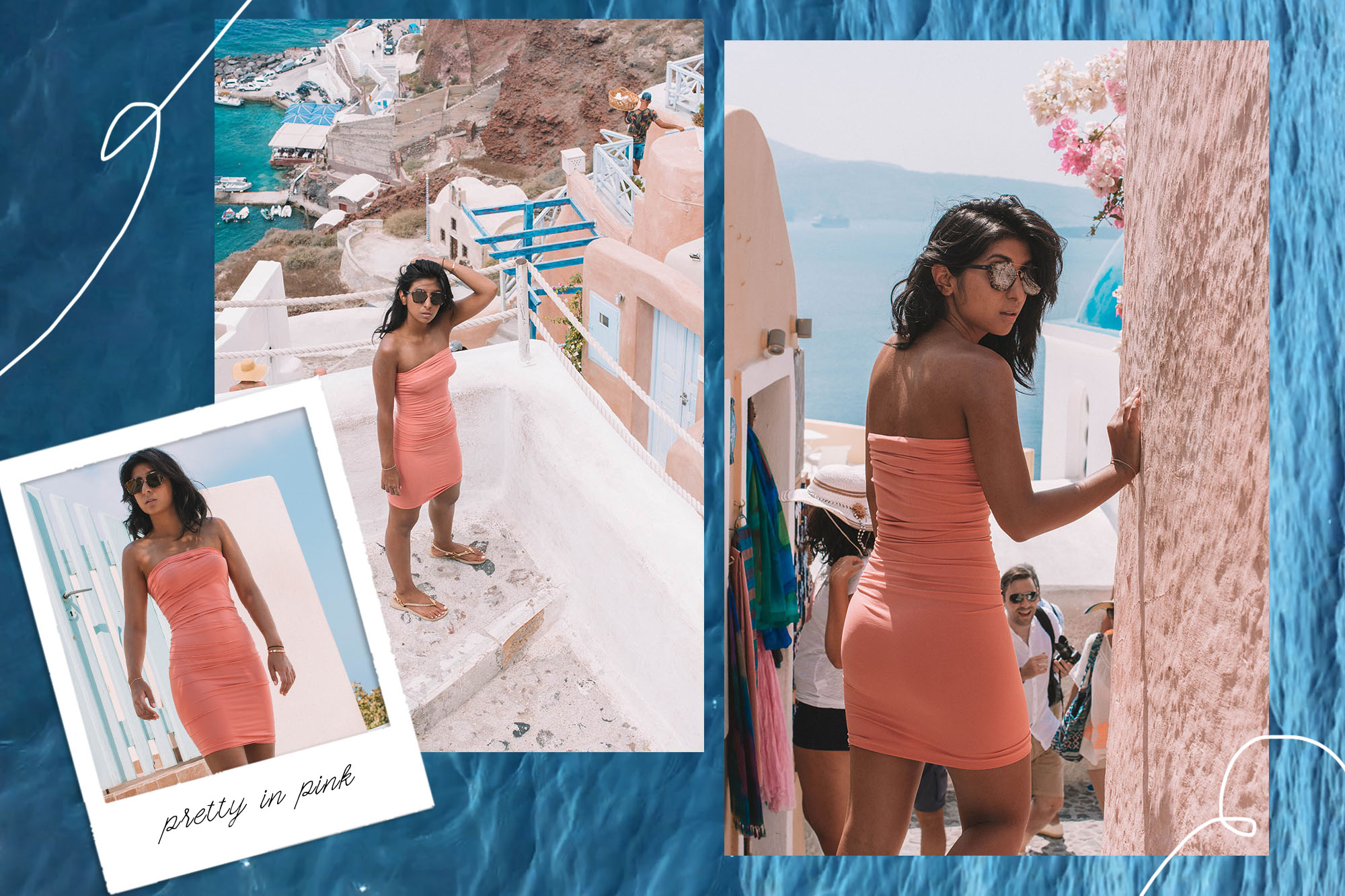 Fashion blogger Shloka Narang of The Silk Sneaker showcases how to look glamorous on your holiday with Wolford in Santorini