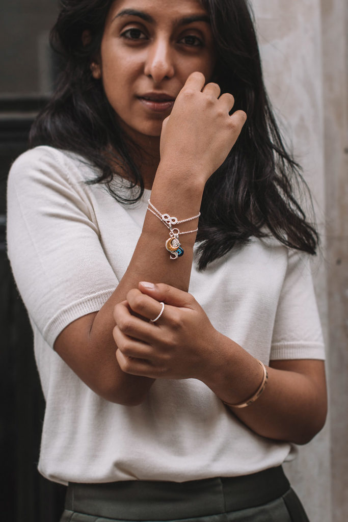 Fashion blogger Shloka Narang of The Silk Sneaker showcases how to personalise jewellery and stack bracelets with Thomas Sabo