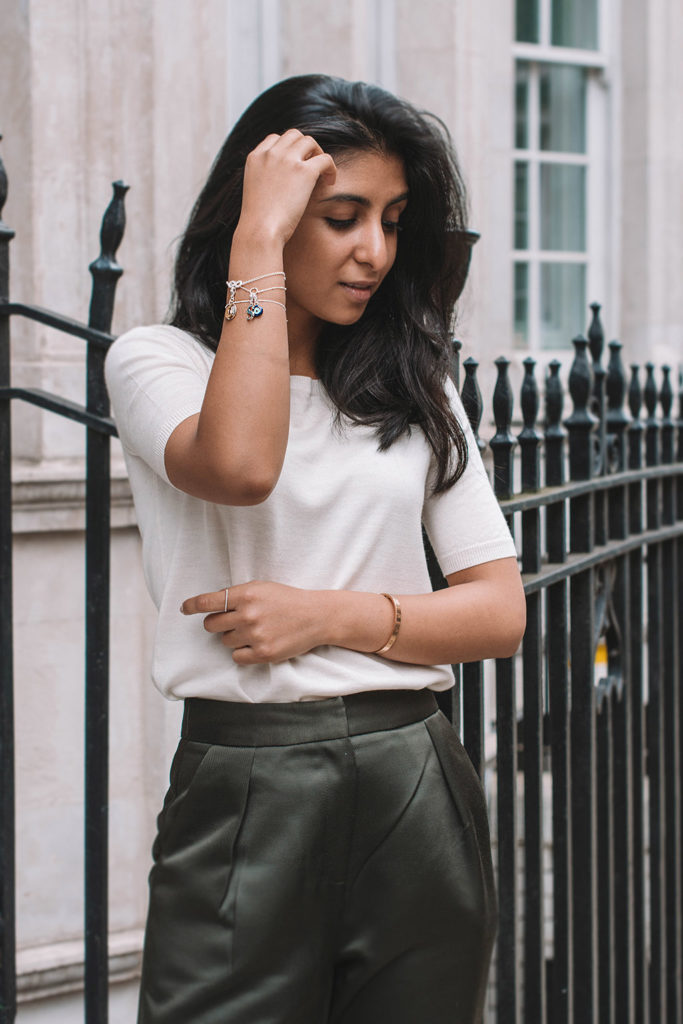 Fashion blogger Shloka Narang of The Silk Sneaker showcases how to personalise jewellery and stack bracelets with Thomas Sabo