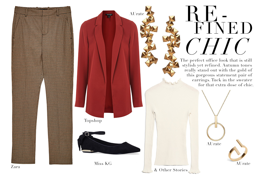 Fashion influencer Shloka Narang of The Silk Sneaker creates a fashionable day to night ensemble with key pieces from AUrate NYC Jewellery