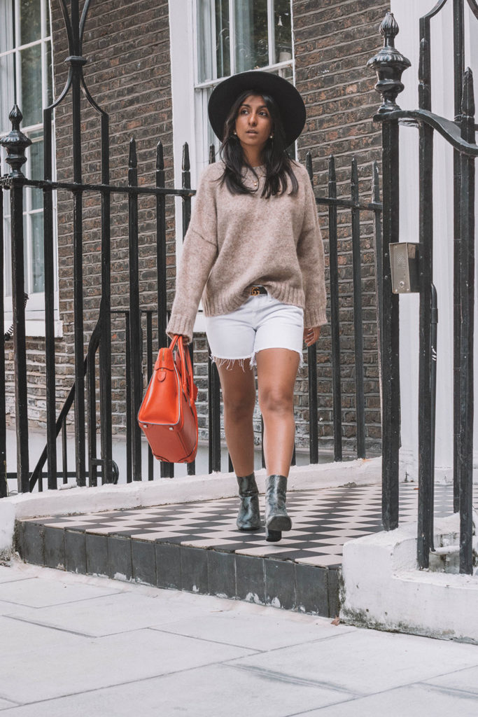 Fashion blogger Shloka Narang of The Silk Sneaker creates a great transitional outfit for autumn featuring Rag & Bone