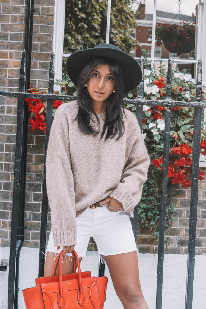 Fashion blogger Shloka Narang of The Silk Sneaker creates a great transitional outfit for autumn featuring Rag & Bone §