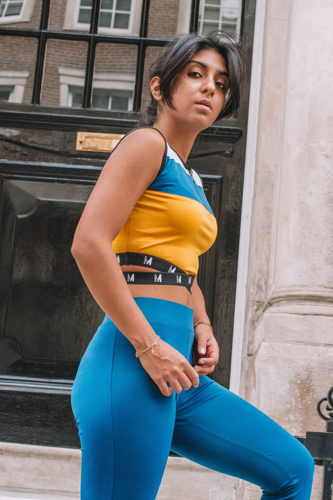 Fashion blogger Shloka Narang of The Silk Sneaker showcases new cute workout clothes from Myriad Activewear