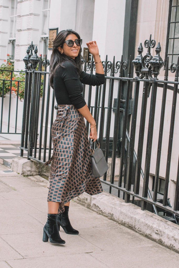 Fashion blogger Shloka Narang of The Silk Sneaker shares her favourite new Zara find and how to style a midi skirt for autumn