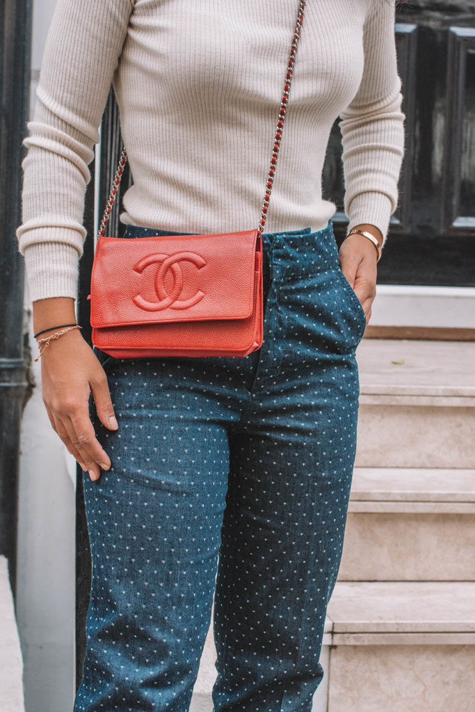 Fashion blogger Shloka Narang of The Silk Sneaker creates a gorgeous outfit to elevate a jeans and sweater combo for everyday!