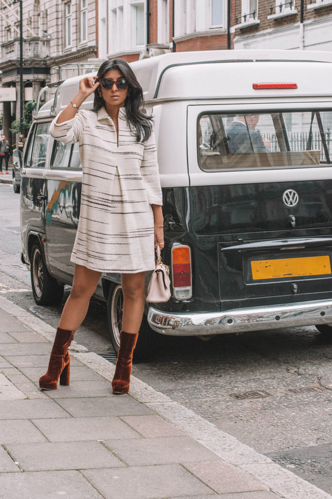 Fashion blogger Shloka Narang of The Silk Sneaker shares her favourite new winter dress outfit featuring ba&sh