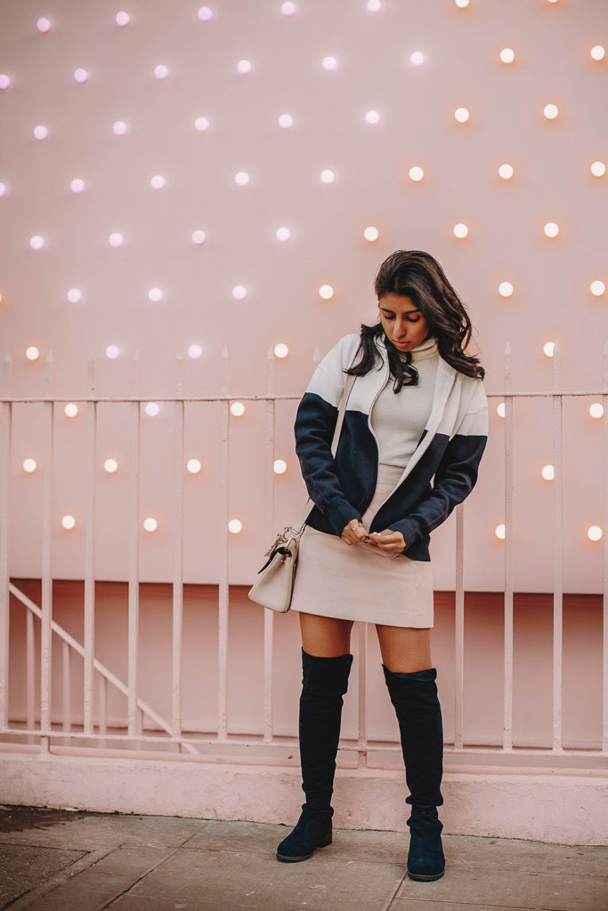 Fashion Blogger Shloka Narang of The Silk Sneaker reveals her favourite colour to wear as millennial pink styling Sandro and Maje
