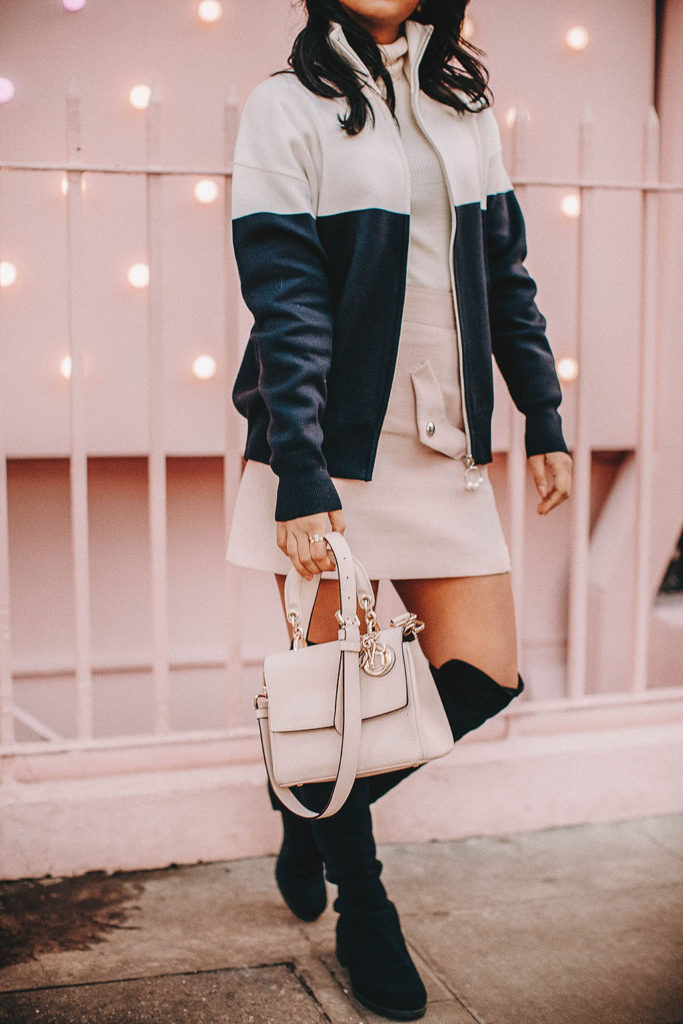 Fashion Blogger Shloka Narang of The Silk Sneaker reveals her favourite colour to wear as millennial pink styling Sandro and Maje