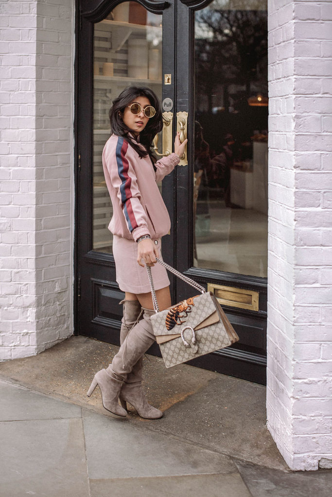 Fashion blogger Shloka Narang of The Silk Sneaker shares how to style the bomber jacket for 2018 featuring Topshop, Maje and Gucci