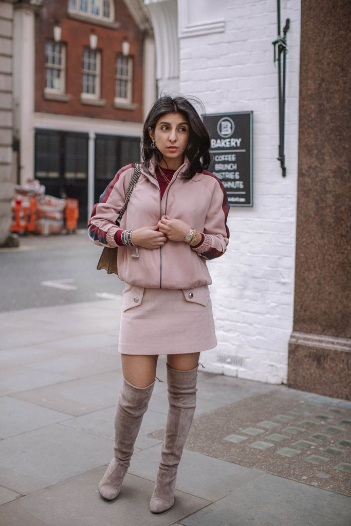 Fashion blogger Shloka Narang of The Silk Sneaker shares how to style the bomber jacket for 2018 featuring Topshop, Maje and Gucci