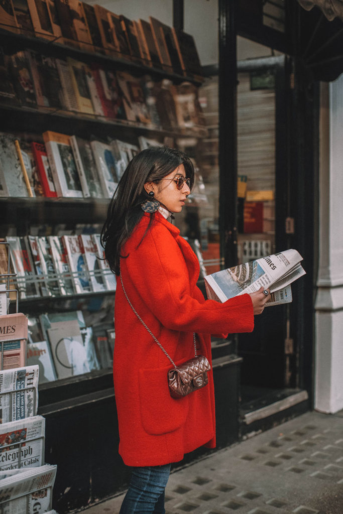 Fashion blogger Shloka Narang of The Silk Sneaker shares how to look stylish and stay warm during winter featuring Topshop, Joe's Jeans and Chloe